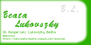 beata lukovszky business card